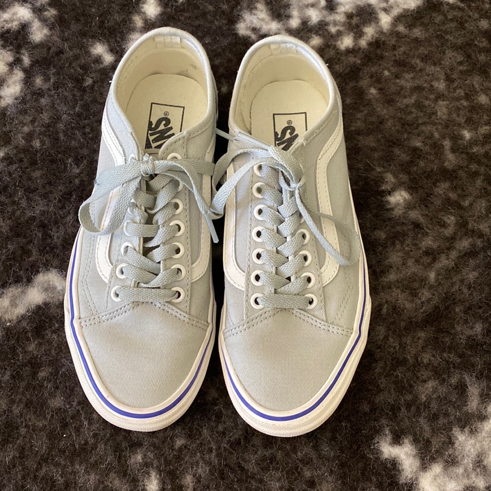 Vans Old Skool Shoes Light Green With Blue lining